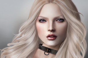 red-lips-girl-blonde-face-leash-portrait-rendering-art